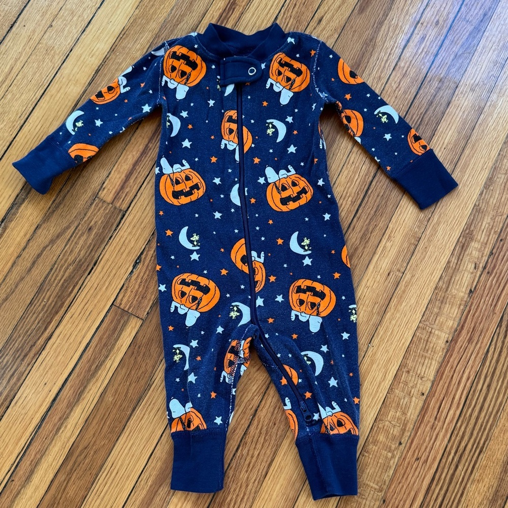 Snoopy Pumpkin Zippered Pajamas